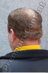 Head Hair Man White Casual Chubby Overweight Bald Street photo references